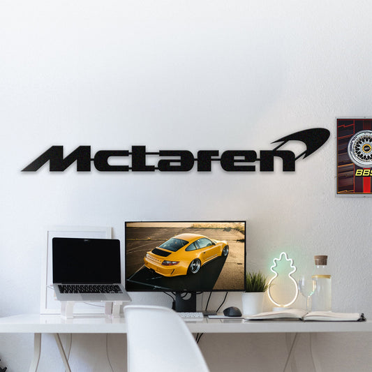 McLaren Metal Car Emblem, Wall Decor, Metal Wall art